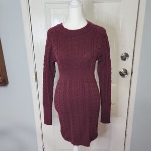 👠3 for $25 Sale - SHEIN Burgundy Long Sleeve Knit Dress